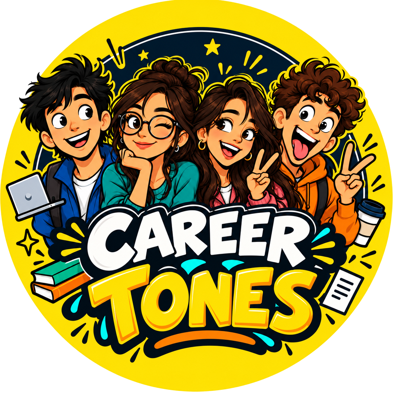 Career Tones logo with Max, Maya, Ayesha, and Zee